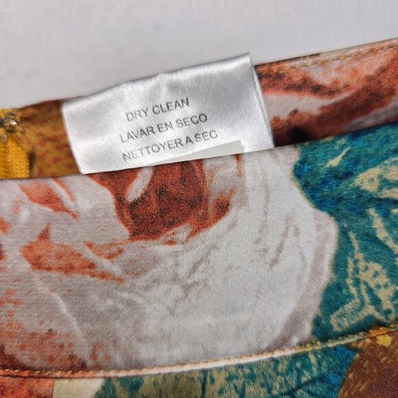 Tahari ASL Inverted Pleated Floral Midi Skirt. Size 10. - Picture 6 of 9